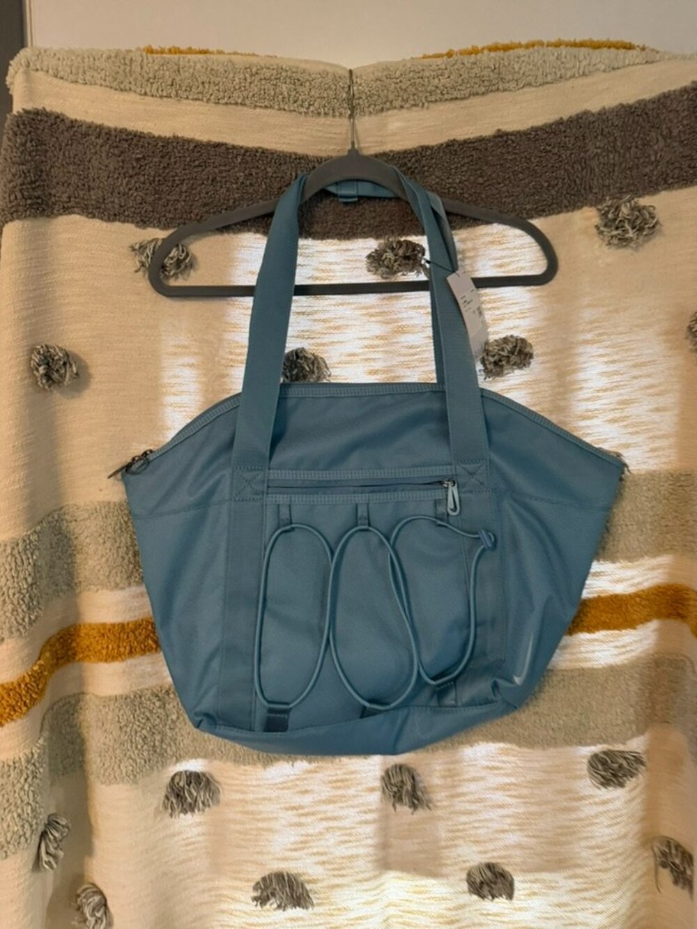 Nike Women's One Training Tote Bag Blue Grey Gym Yoga Travel Shoulder Bag NWT